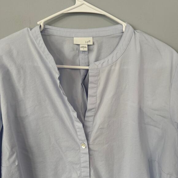 J.Jill Light Blue Long Sleeve Button Down Top Size Large Spandex Blend - Picture 2 of 6